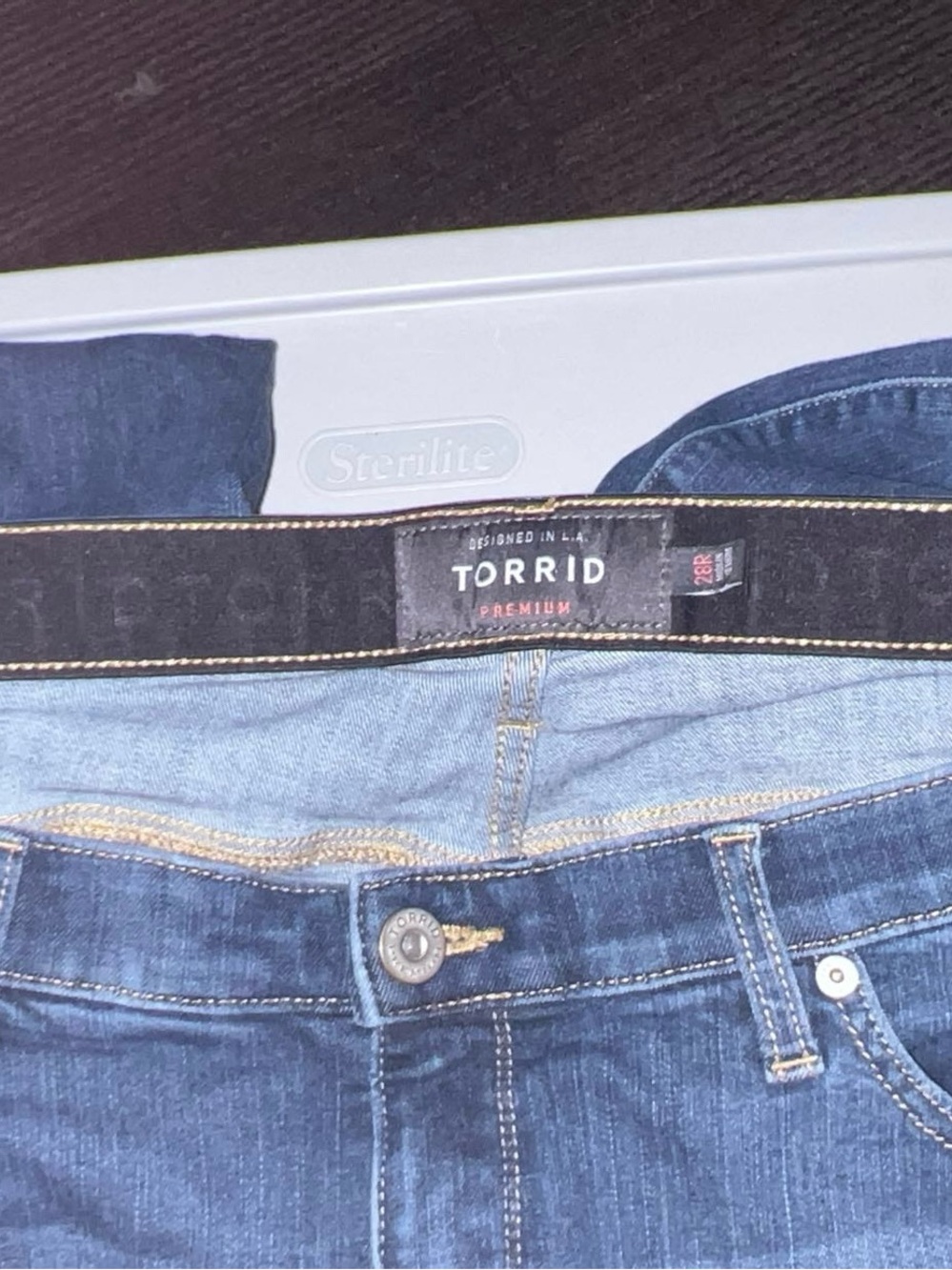torrid Dark Blue Skinny Jeans with Contrast Stitching